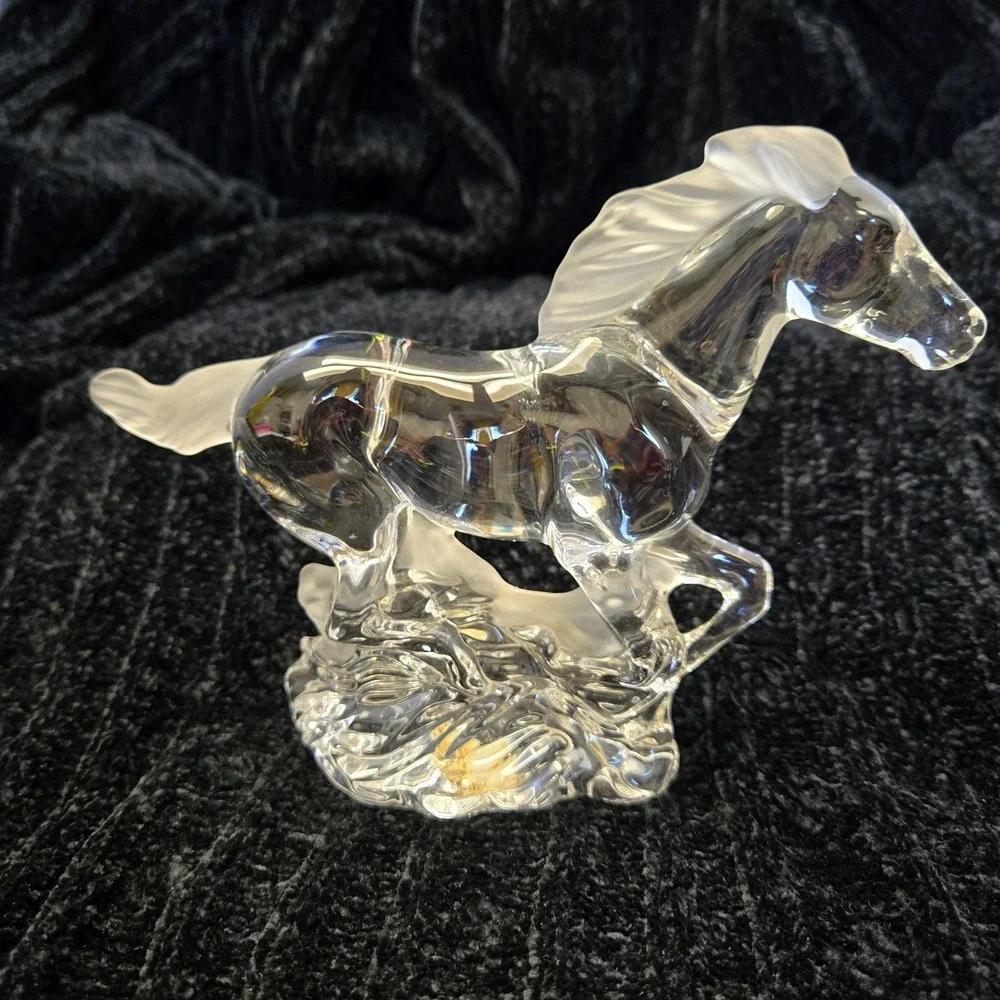 Vtg LENOX CRYSTAL RACING THE WIND PONY HORSE FIGURINE Made in Germany Crystal